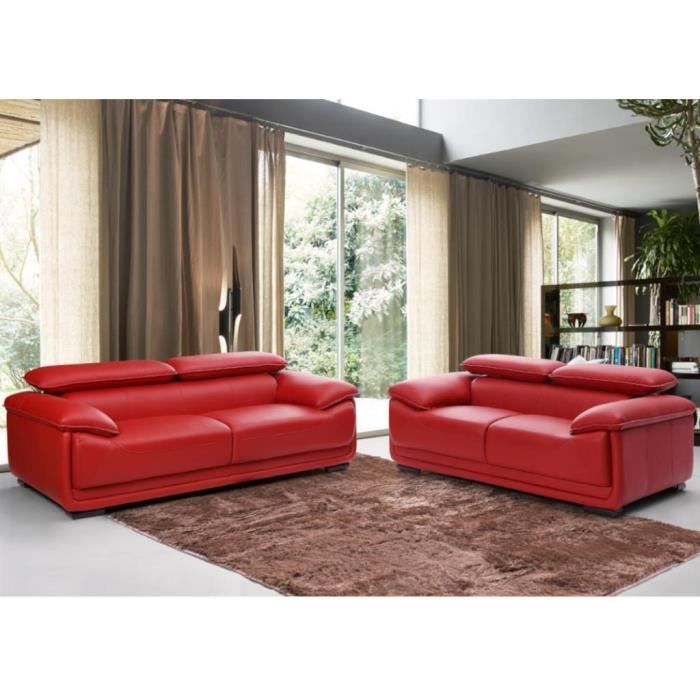 Produit similaire: Canapé 2 places en cuir MACELO - Rouge - Fixe - Moelleux - VENTE-UNIQUE