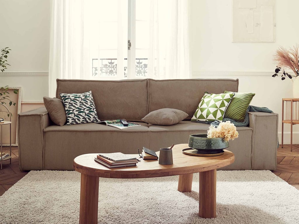 Produit similaire: dellia - Canapé convertible velours côtelé beige