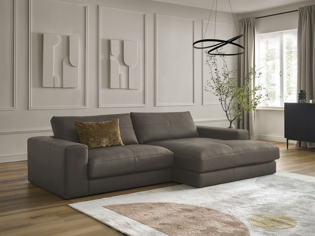 Produit similaire: Canapé d'angle fixe LEONARD cuir de vache marron angle droit BOBOCHIC 3 places