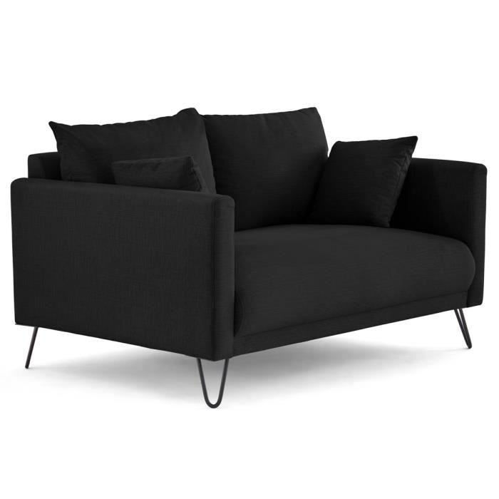 Produit similaire: Ostrava - canapé droit 2 places en velours pieds épingles - Noir