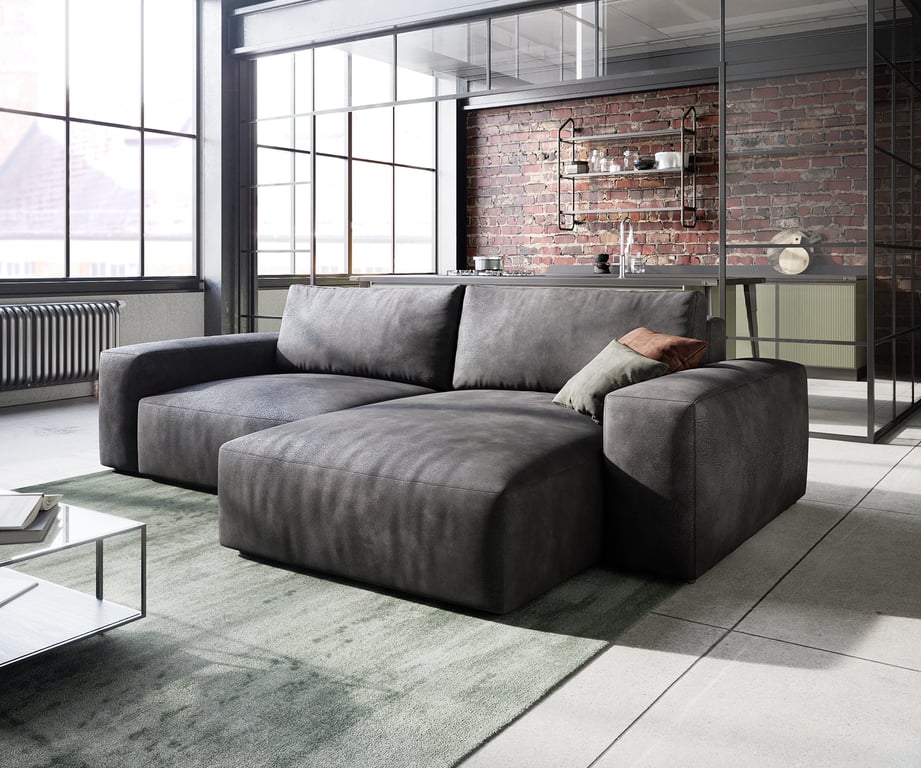 Produit similaire: Canapé d'angle Lanzo L 260x160 cm Imitation cuir vintage anthracite Récamière variable