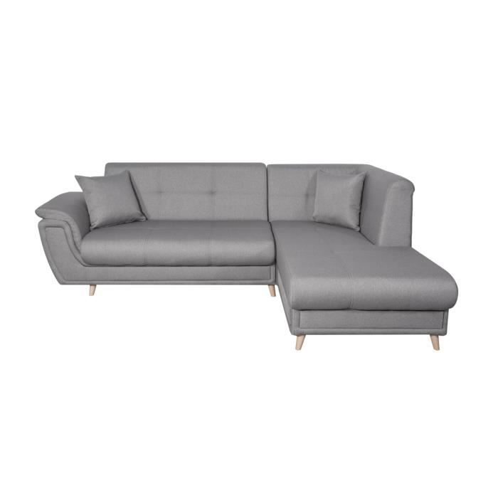 Produit similaire: Canapé d'angle droit 5 places FLAVIE convertible en tissu - Gris - L260 x 180 x 85cm - LOUNGITUDE