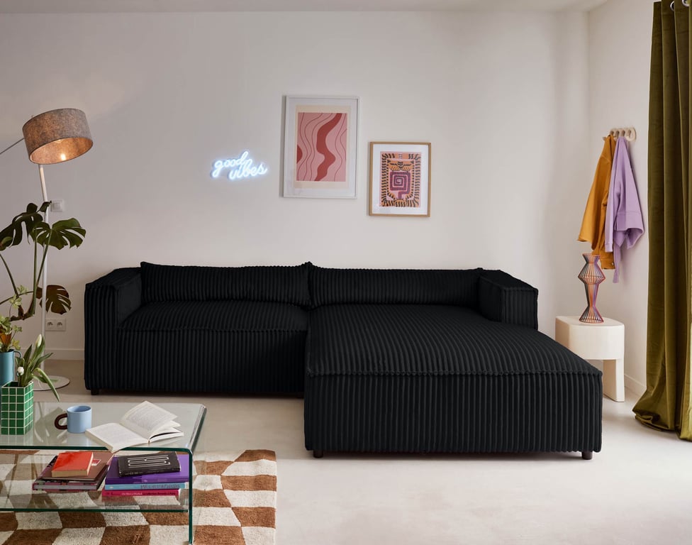 Produit similaire: Ela - Canapé velours côtelé Noir