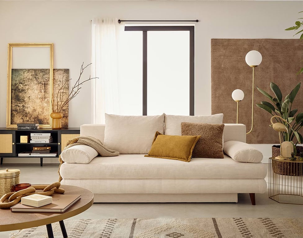 Produit similaire: Wonder - Canapé convertible velours côtelé Beige