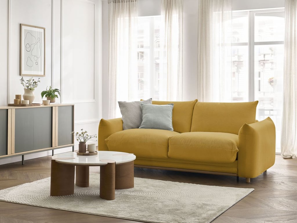 Produit similaire: Canapé droit convertible ERNEST ouverture express jaune 140x190 BOBOCHIC 3 places