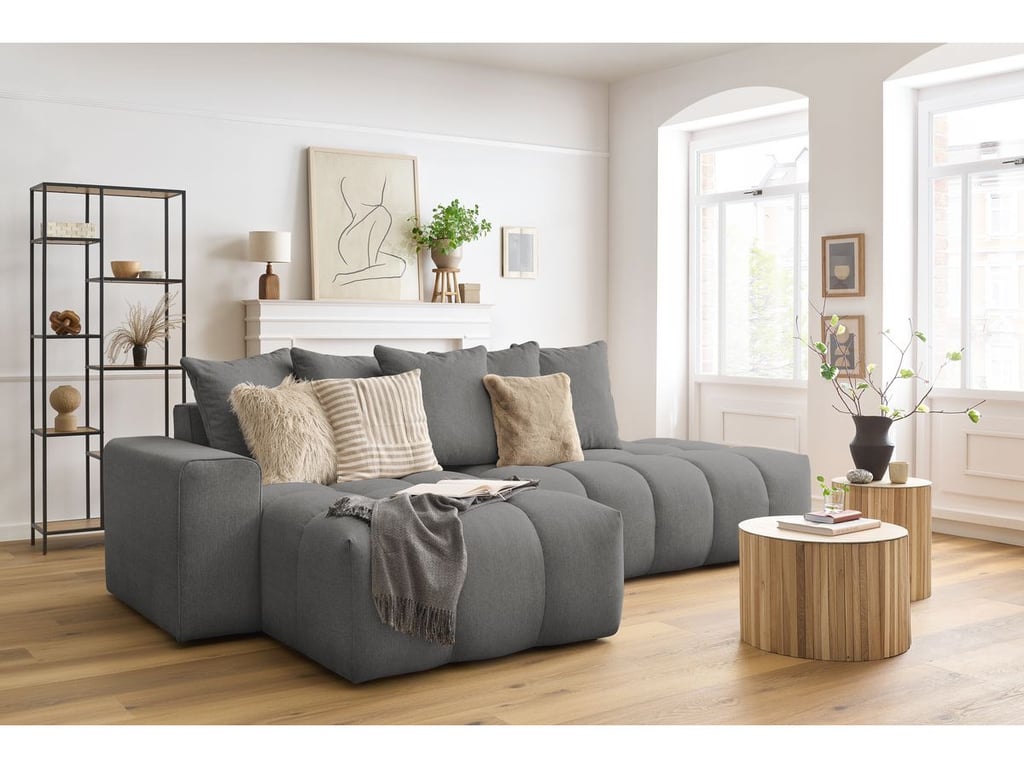 Produit similaire: Canapé d'angle fixe MONT-BLANC tissu gris foncé angle gauche BOBOCHIC 3 places