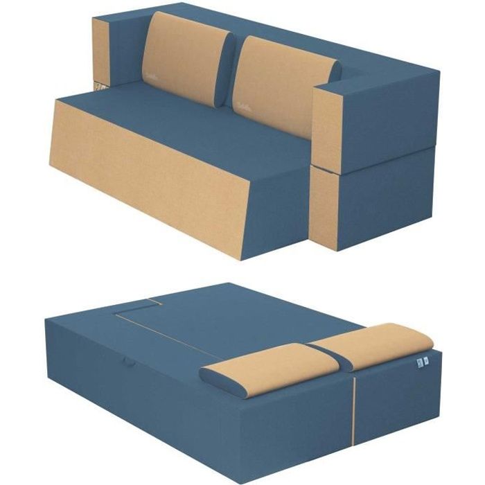 Produit similaire: Canapé Lit Praticho Convertible Modulable Réversible 2 places -Tissu dehoussable et lavable Couleur Jeans