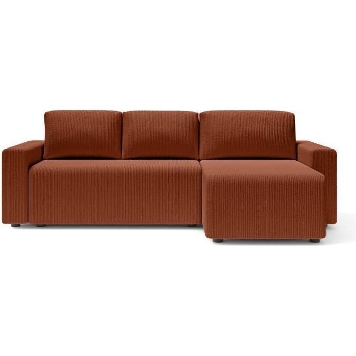 Produit similaire: Canapé d'angle convertible MAX en velours côtelé terracotta 4 places - Réversible - Coffre de rangement - BAÏTA