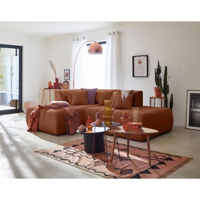 Produit similaire: Canapé d'angle modulable Caracas - LISA DESIGN - 4 places - Tissu - Rouille