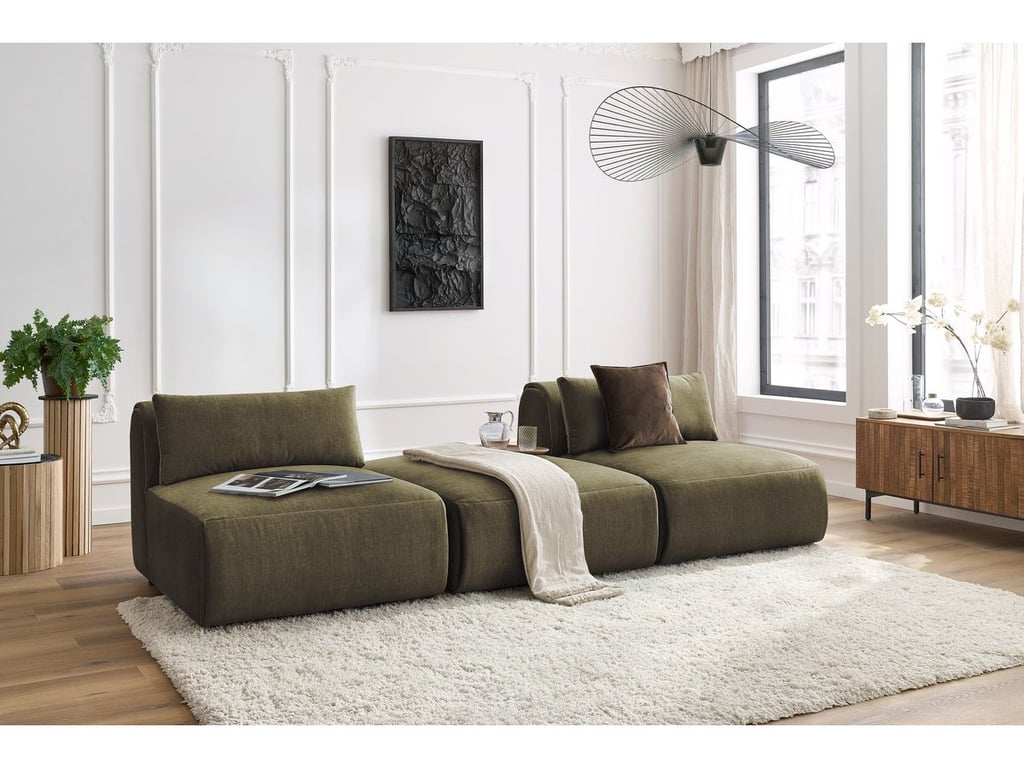 Produit similaire: Canapé droit fixe 3 places JEANNE tissu velours vert BOBOCHIC 3 places