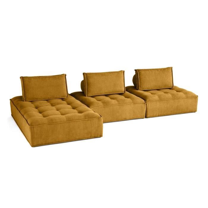 Produit similaire: Marisol - canapé d'angle modulable 4 places - velours texturé - Jaune