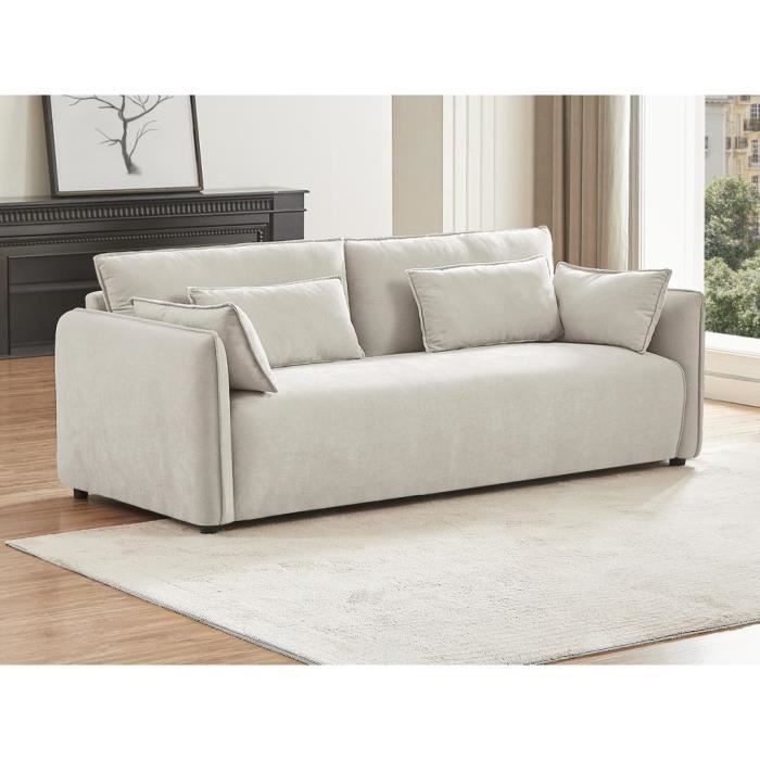 Produit similaire: Canapé 3 places en tissu beige BALAVO