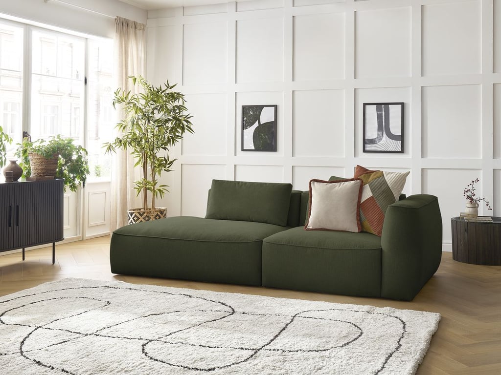 Produit similaire: Canapé droit fixe 3 places LEOPOLD tissu chiné vert foncé accoudoir droit BOBOCHIC