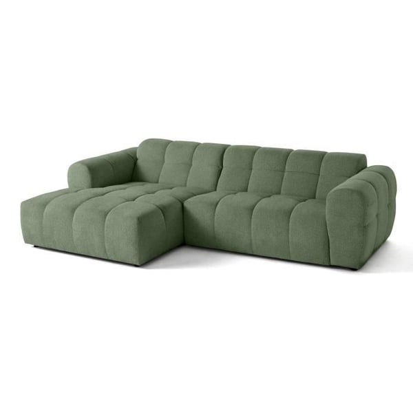 Ray - Canapé d'angle gauche 4 places tissu vert