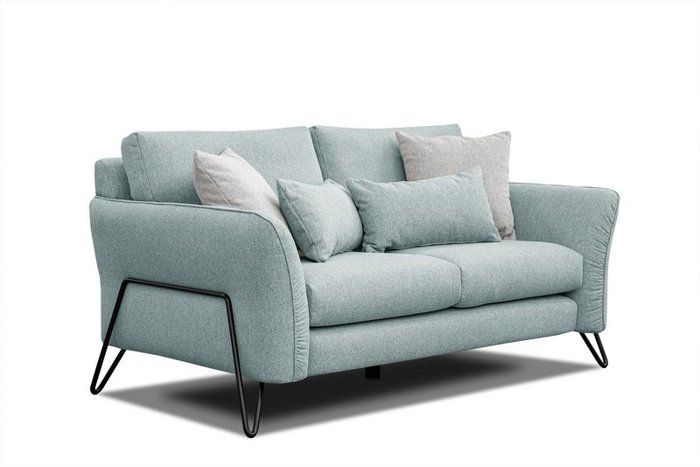 Produit similaire: Canapé droit 2 places tissu bleu turquoise - LOREM