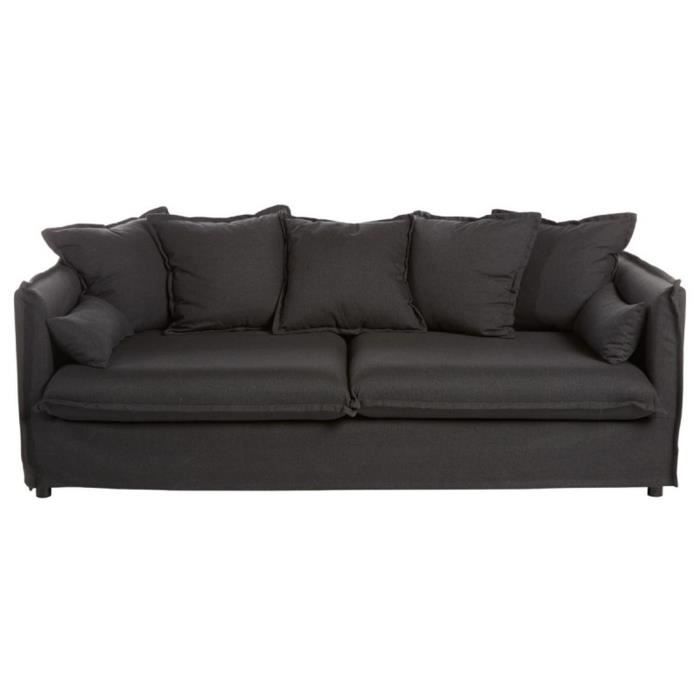 Produit similaire: Canapé design 3 places en mousse polyuréthane 18kg-m3 - PEGANE - Lin - Gris anthracite - Contemporain - Design