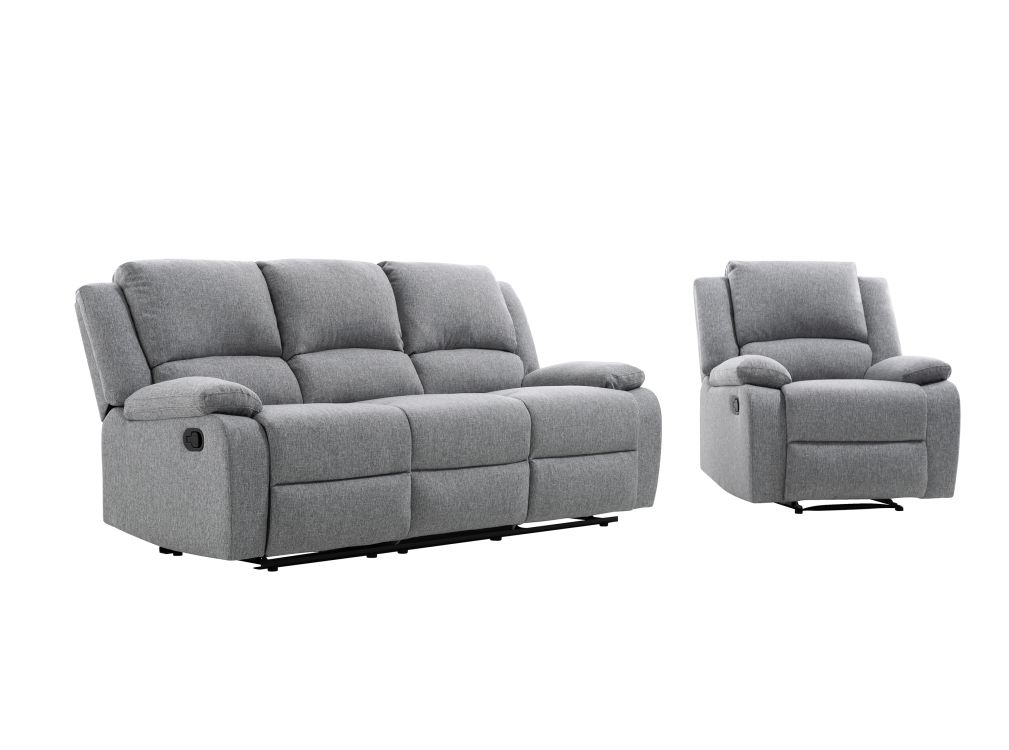 Produit similaire: RELAXXO - Ensemble canapé relax manuel LEO 3 places + fauteuil manuel en tissu