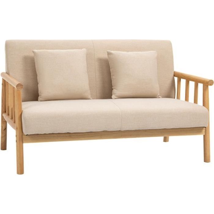 Produit similaire: Canapé lounge 2 places - HOMCOM - 123x69x74cm - Beige - Contemporain - Design - Moelleux