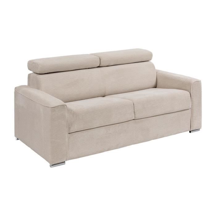 Produit similaire: Canapé 4 places convertible express en velours côtelé beige - Couchage à lattes larges 160 cm - Matelas 22 cm - VIZIR