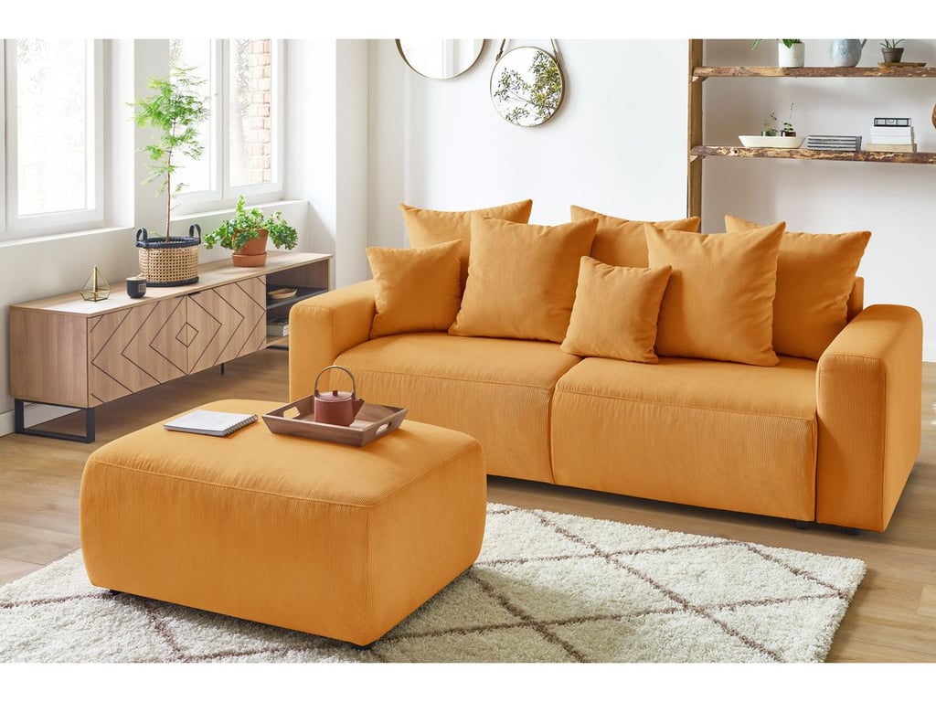 Produit similaire: Envy canapé droit convertible coffre 3 places velours côtelé jaune