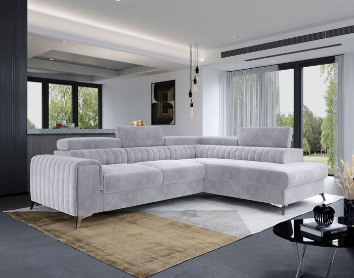 Produit similaire: Canapé d'angle droit Talisay - 5 places - convertible avec coffre - en velours - Gris clair - BESTMOBILIER