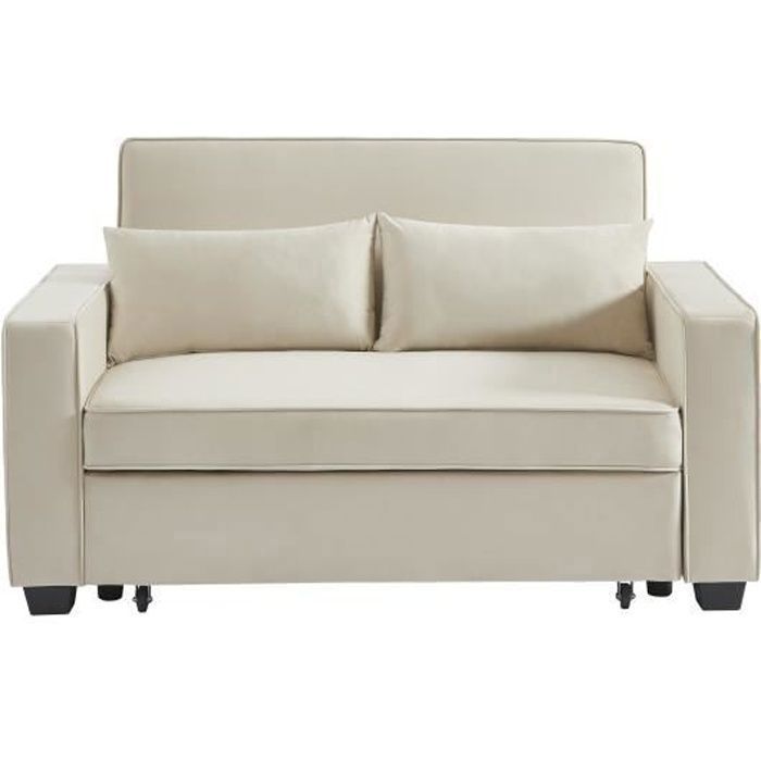 Produit similaire: Canapé droit convertible LENA - BAÏTA - 2 places - Velours beige - Ferme - Occasionnel - Contemporain - Design