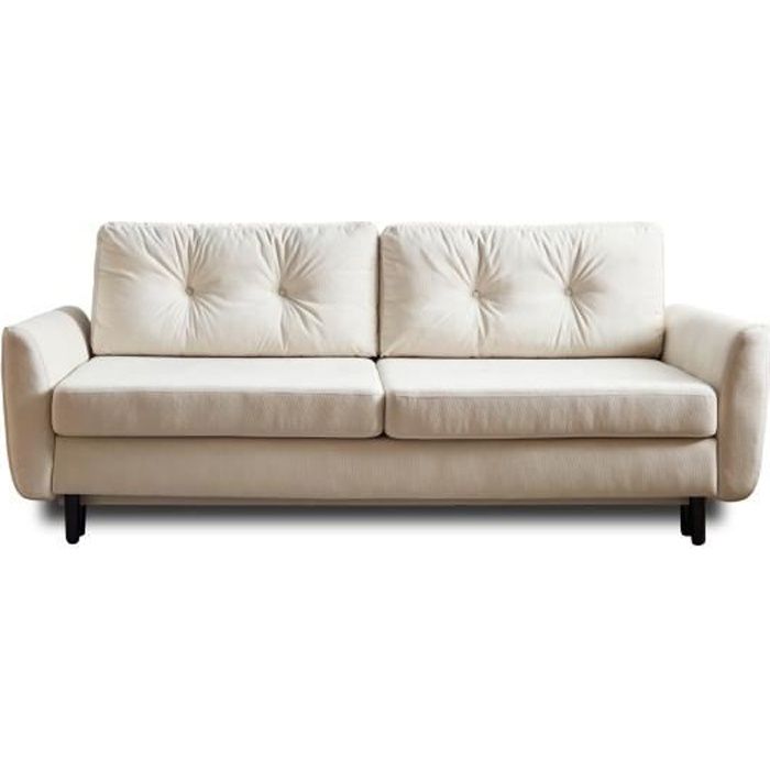 Produit similaire: Canapé convertible 3 places avec coffre de rangement en velours beige - LISA DESIGN Nils