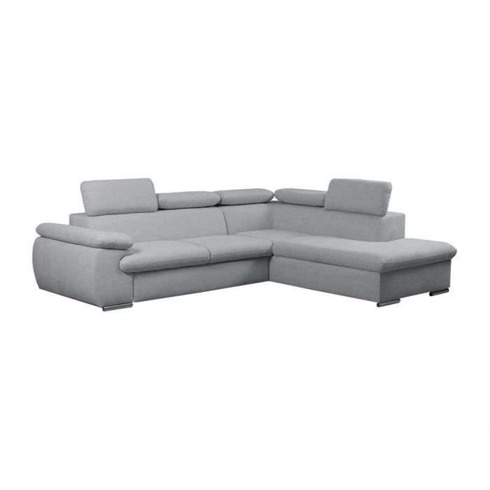 Produit similaire: Canapé d'angle convertible en tissu avec coffre de rangement FABIEN - gris clair - Angle droit