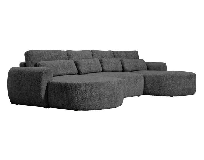 Produit similaire: Mahina - canapé panoramique en U 7 places - convertible avec coffre - en tissu bouclette - Gris foncé