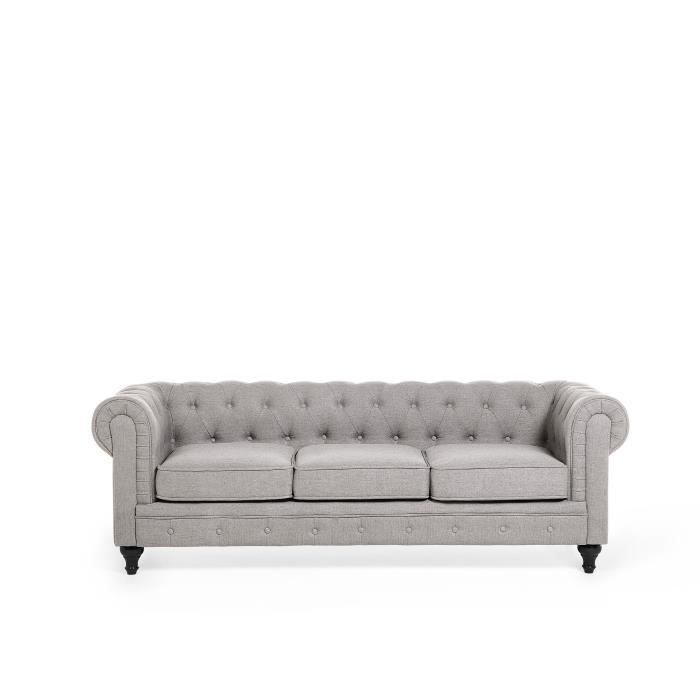 Produit similaire: Canapé Relaxation - BELIANI - CHESTERFIELD - Tissu - Gris clair - Moelleux