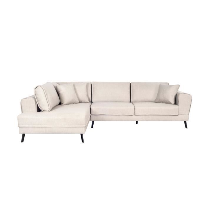 Produit similaire: Canapé d'angle gauche 4 places INDIA convertible 2 coffres en tissu - Beige - L304 x 212 x 86cm - LOUNGITUDE