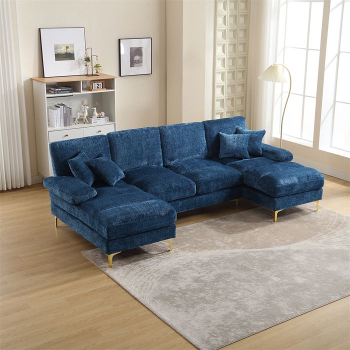 Produit similaire: Canapé 4/5 Places en tissu chenille,Canapé Moderne en forme U avec 4 coussins pour salon,chambre,Bleu