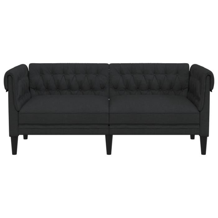 Produit similaire: Canapé Chesterfield - MOTHINESSTO - 2 places - Tissu noir - Style classique - Confort moelleux