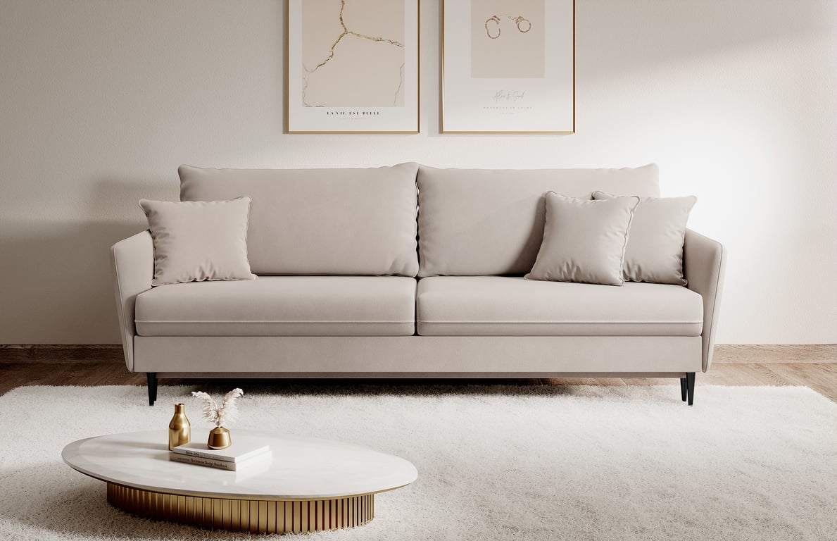 Produit similaire: volio - Canapé convertible velours Beige