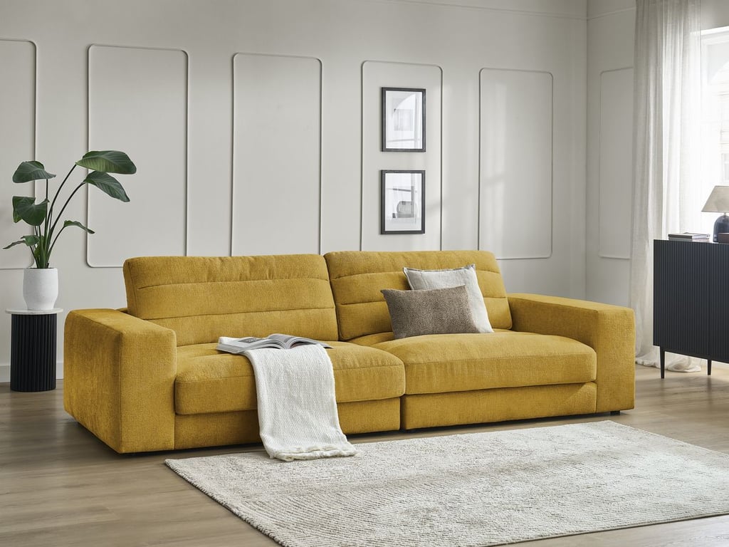 Produit similaire: Canapé droit fixe 3 places SIERRA tissu texturé jaune BOBOCHIC