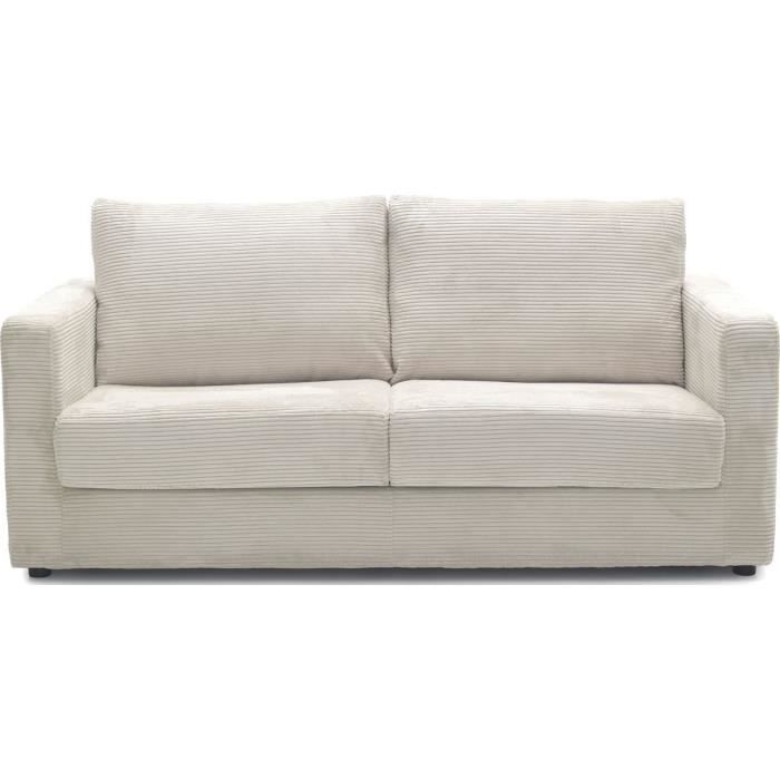 Produit similaire: Canapé convertible 3 places en velours côtelé beige - ouverture semi-express - Silvia