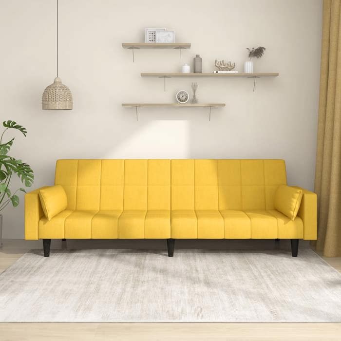 Produit similaire: Canapé-lit à 2 places avec deux oreillers jaune tissu 375838