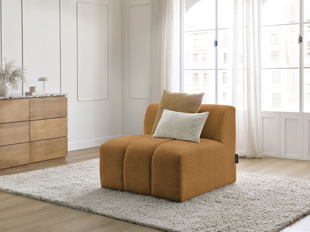 Produit similaire: Chauffeuse 1 place pour canapé modulable ANNECY tissu bouclette jaune BOBOCHIC 1 places