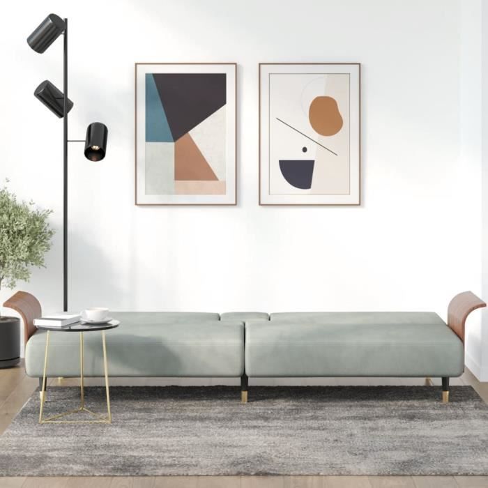 Produit similaire: Akozon Canapé-lit avec porte-gobelets gris clair velours - 7891451195048