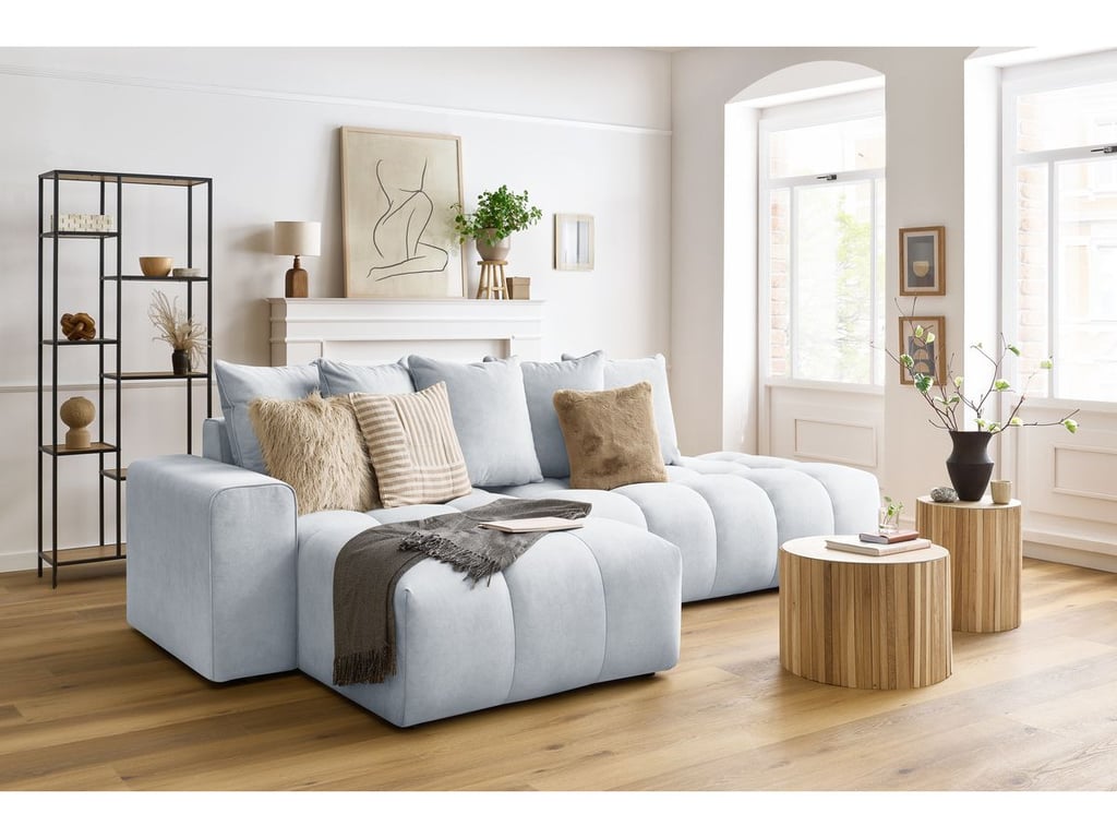 Produit similaire: Canapé d'angle fixe MONT-BLANC velours gris clair angle gauche BOBOCHIC 3 places