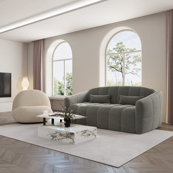 nora - Canapé convertible velours Gris