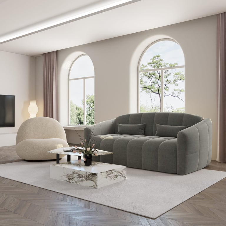 nora - Canapé convertible velours Gris