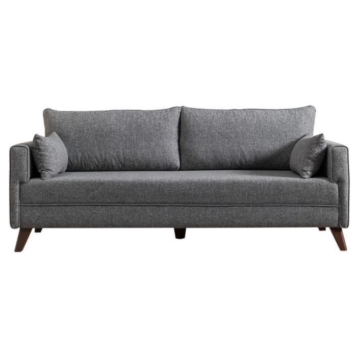 Produit similaire: Canapé convertible 3 places tissu gris Kandy 208 cm