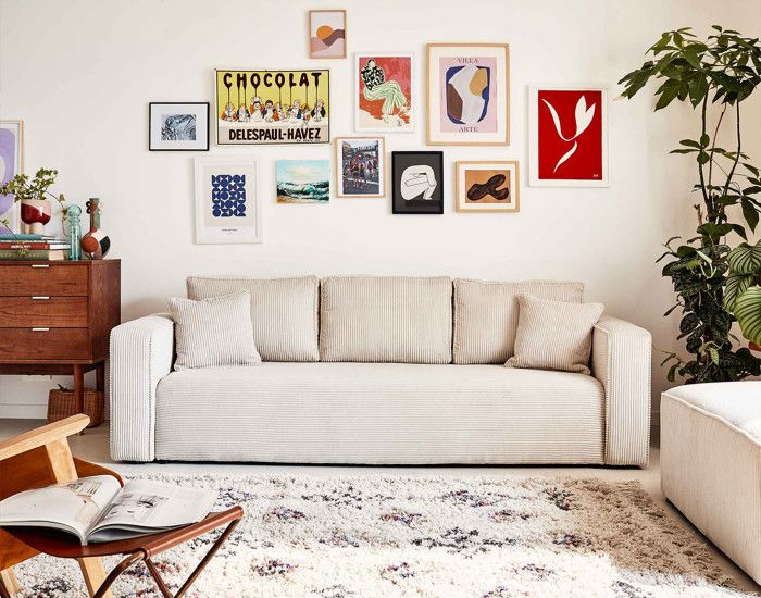 Produit similaire: Topaze - canapé 3 places - convertible avec coffre - en velours côtelé