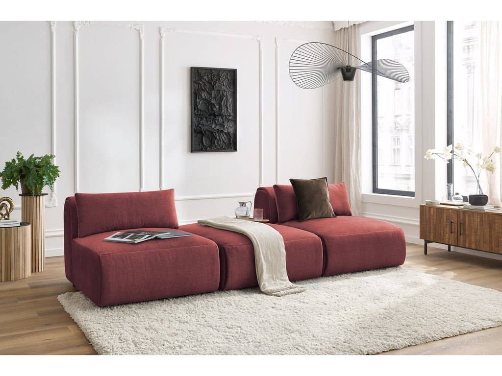 Produit similaire: Canapé droit fixe 3 places JEANNE tissu velours orange BOBOCHIC 3 places