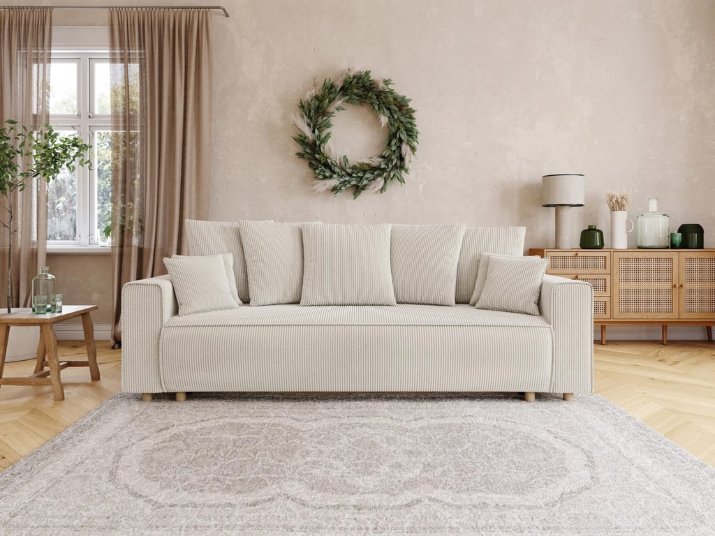 Produit similaire: chartrons - Canapé convertible velours côtelé Beige