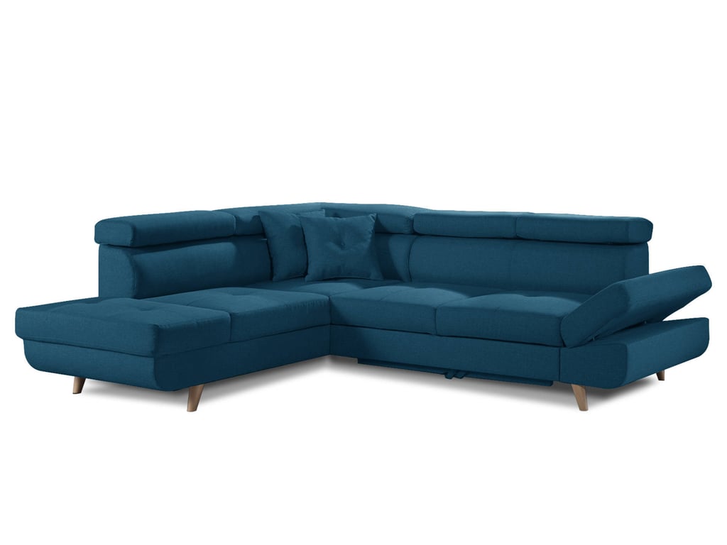 Produit similaire: Canapé d'angle gauche convertible 5 places Tissu Bleu canard