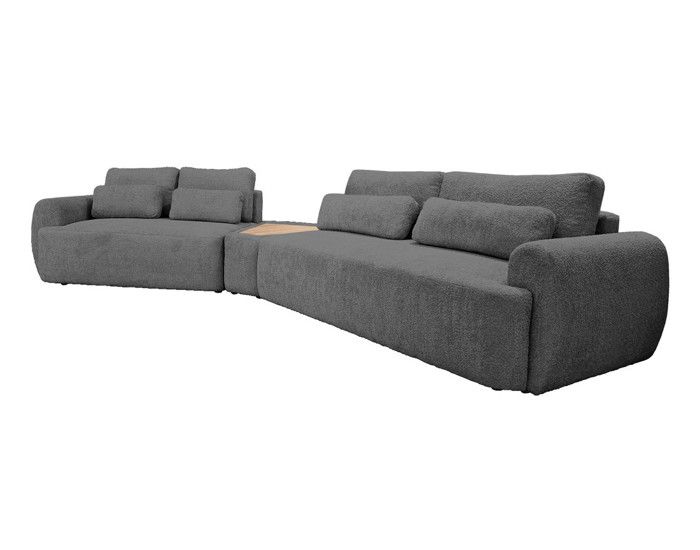 Produit similaire: Mahina - canapé d'angle gauche - 5 places avec bout de canapé - convertible avec coffre - en tissu bouclette - Gris foncé