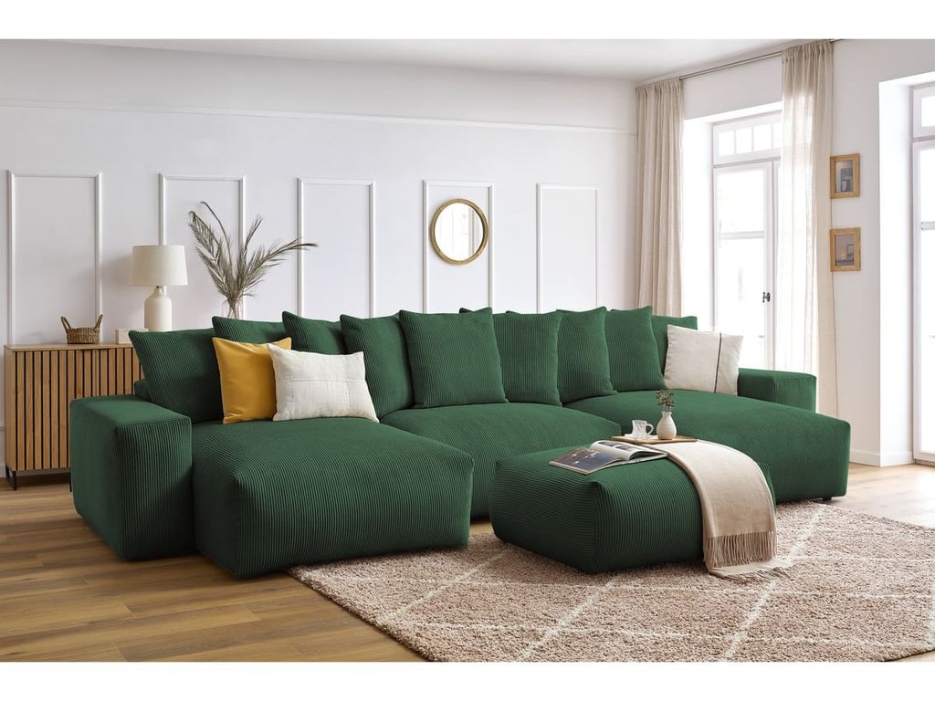 Produit similaire: Canapé panoramique convertible coffre VOLTAIRE avec pouf vert panoramique BOBOCHIC 7 places