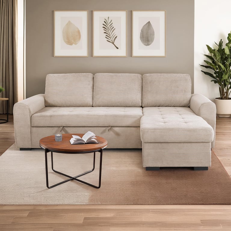 Produit similaire: Emeline - Canapé convertible velours côtelé Beige